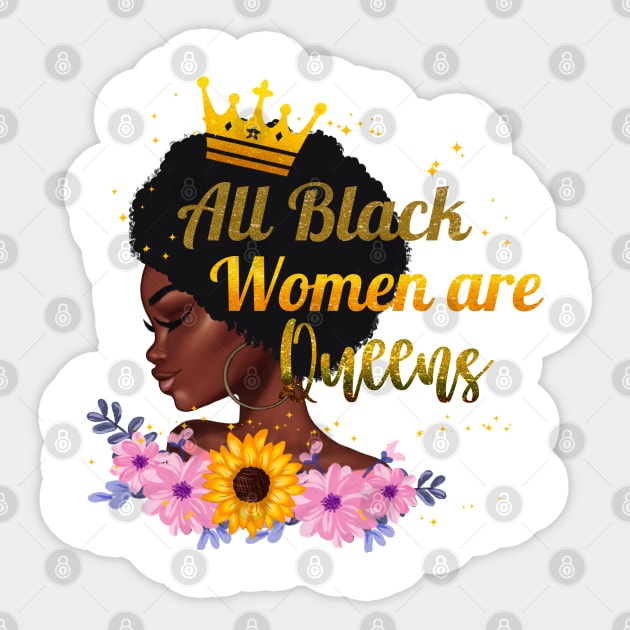 All Black Women Are Queens, Black Woman, Black Mother, Black History Sticker by UrbanLifeApparel